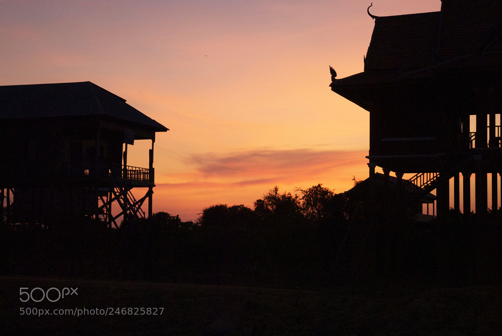 Nikon D200 sample photo. Sunset in cambodia photography