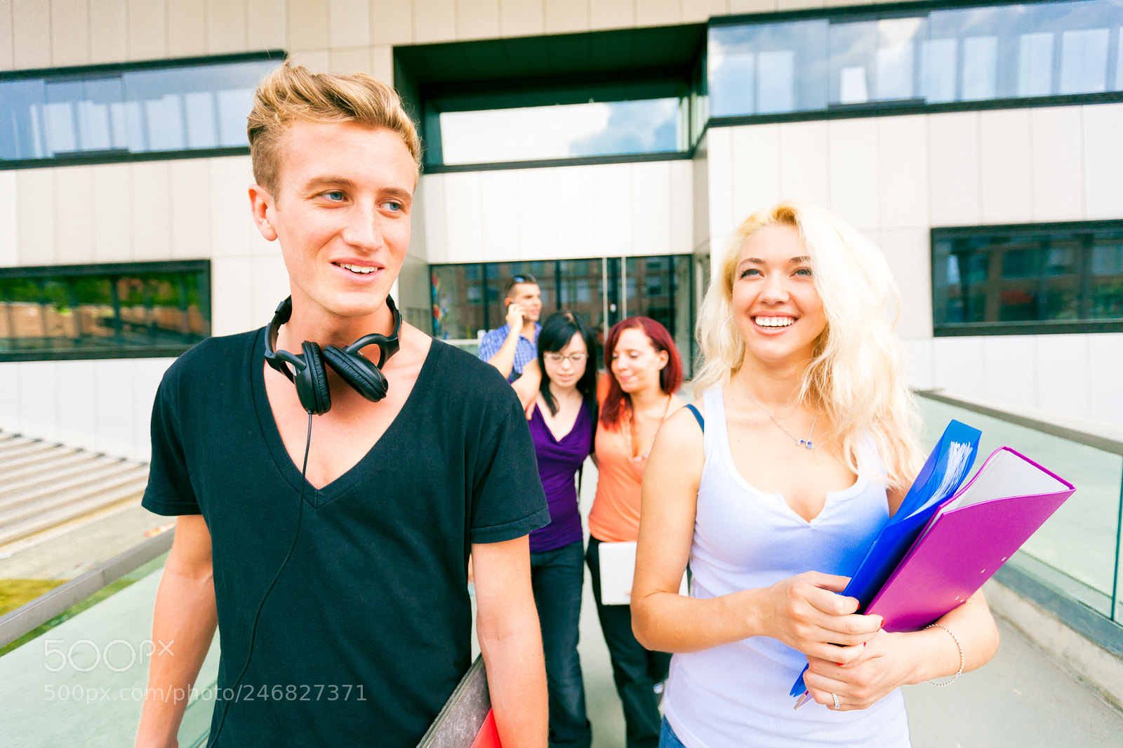 Canon EOS 5D Mark II sample photo. Happy students walking out photography