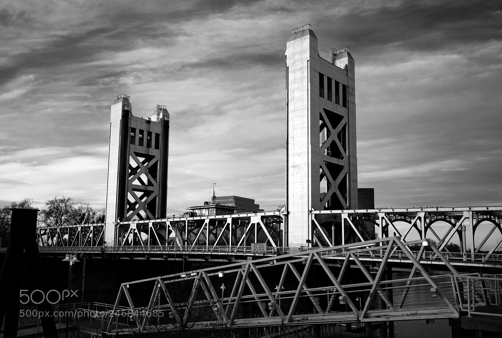 Sony a7 II sample photo. Sony 3753 evening bridge bw photography