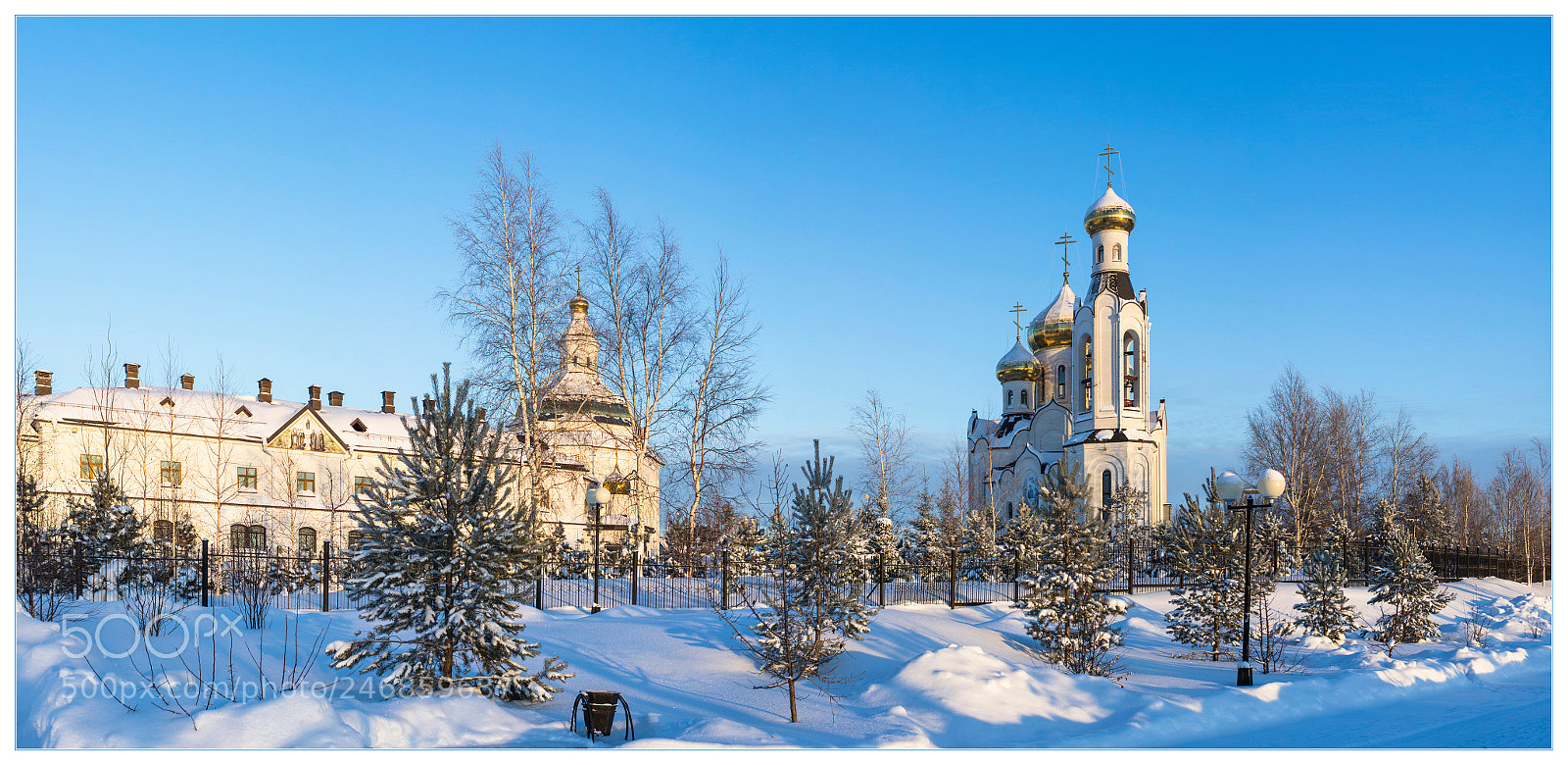 Pentax K-5 sample photo. Panorama of church and photography