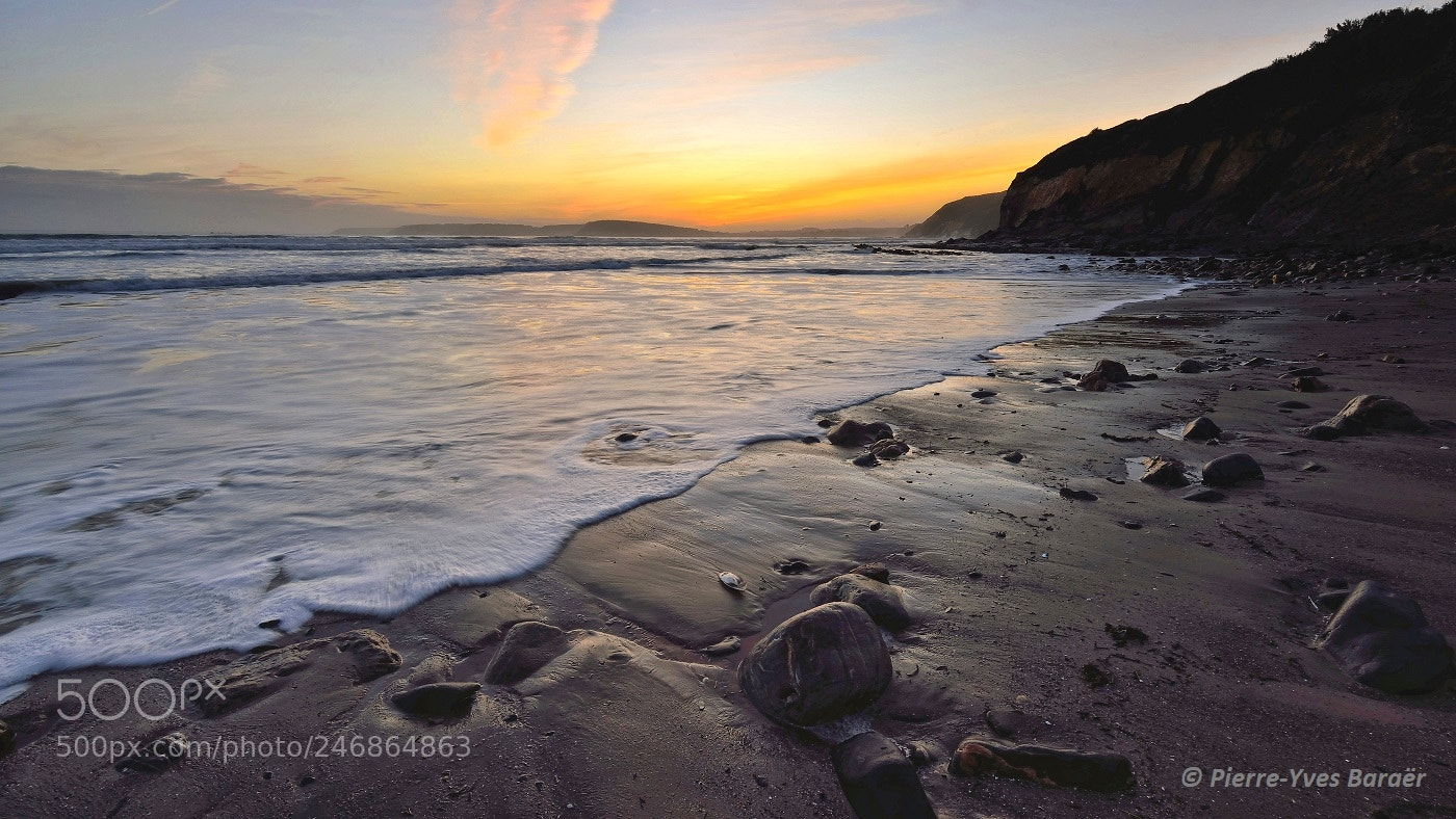 Nikon D800 sample photo. L'aber beach at dusk photography