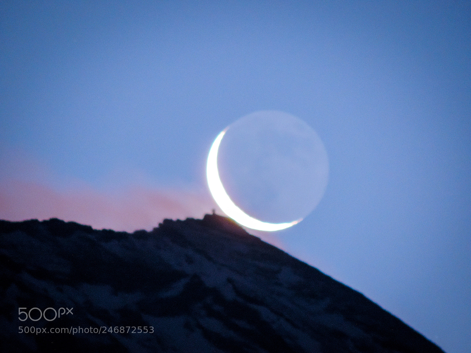 Nikon Coolpix P520 sample photo. Pearl fuji with earthshine photography
