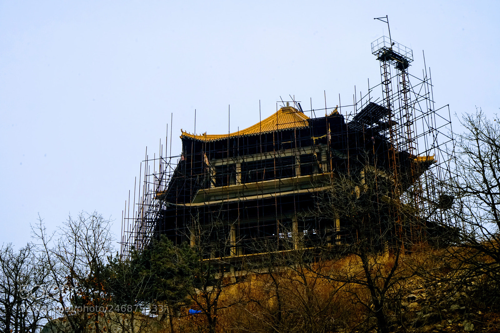 Sony a7R II sample photo. Temple under construction photography