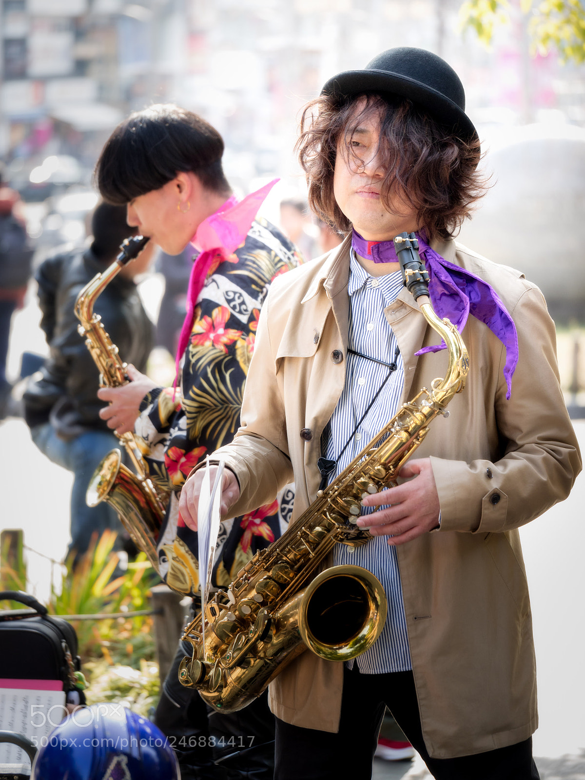 Olympus OM-D E-M1 sample photo. Saxophonist at ueno park.jpg photography