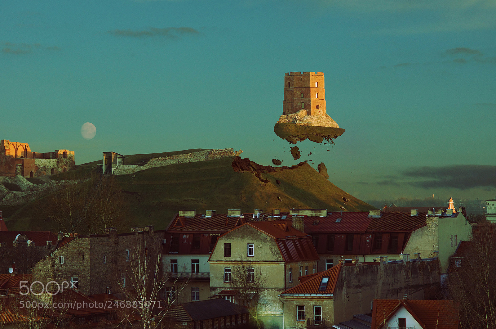 Sony SLT-A77 sample photo. Flying tower in vilnius photography