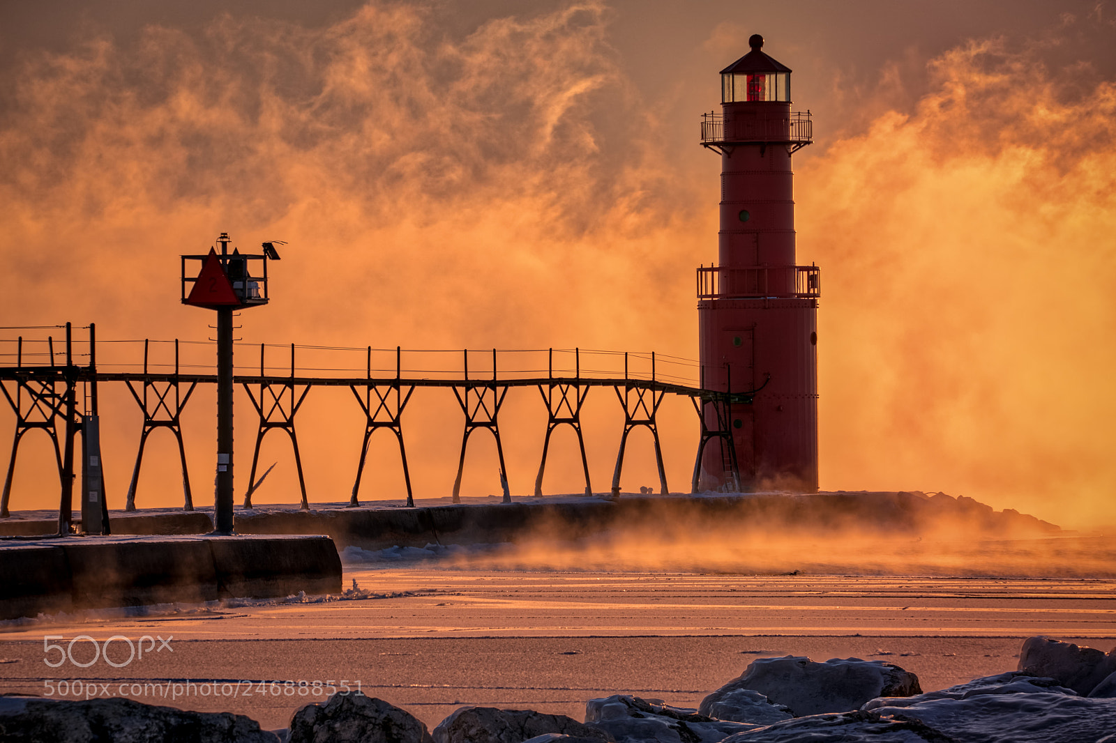 Sony a7R II sample photo. Lighthouse sea smoke photography