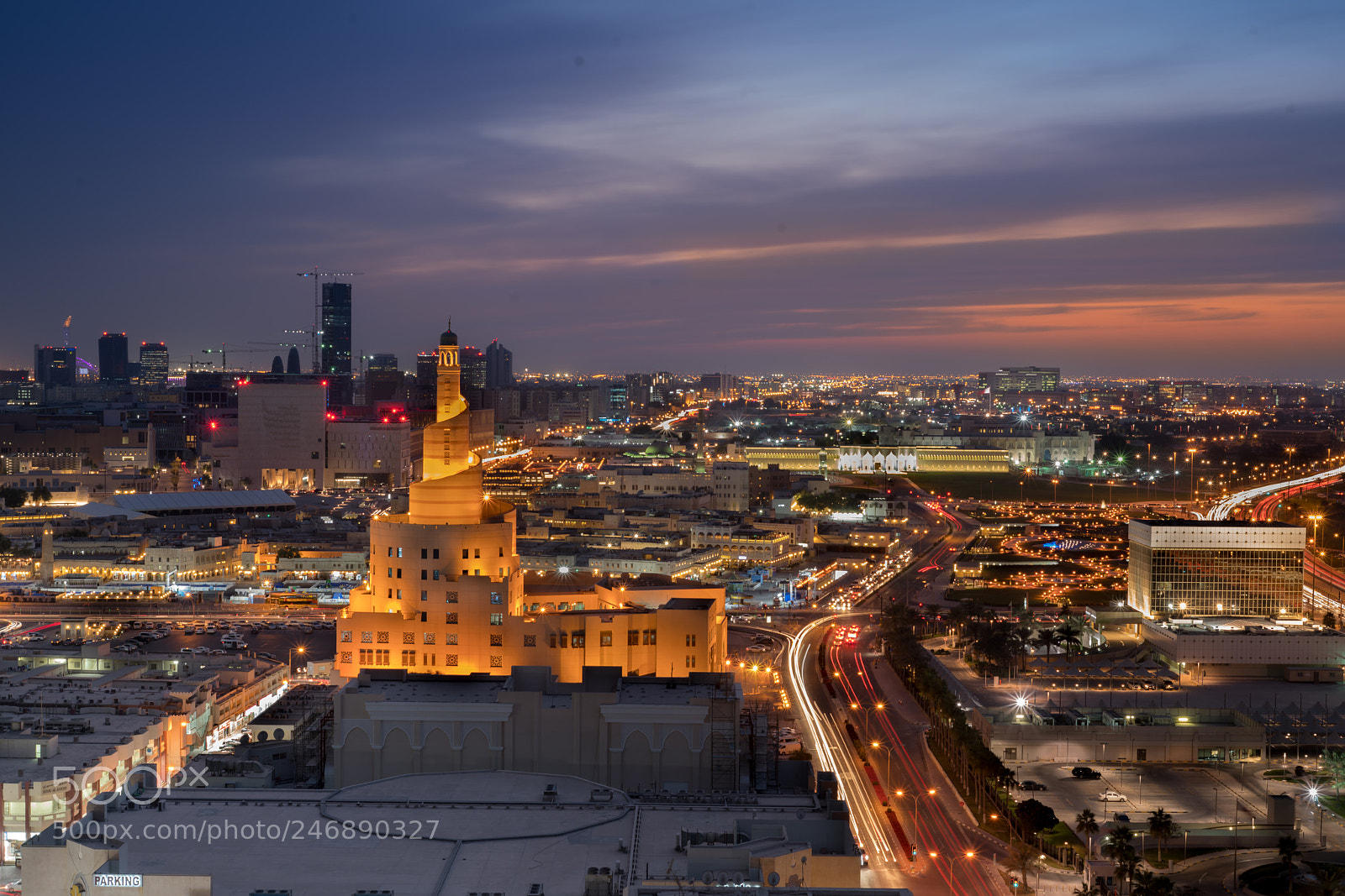 Sony a7R II sample photo. Doha skyline photography