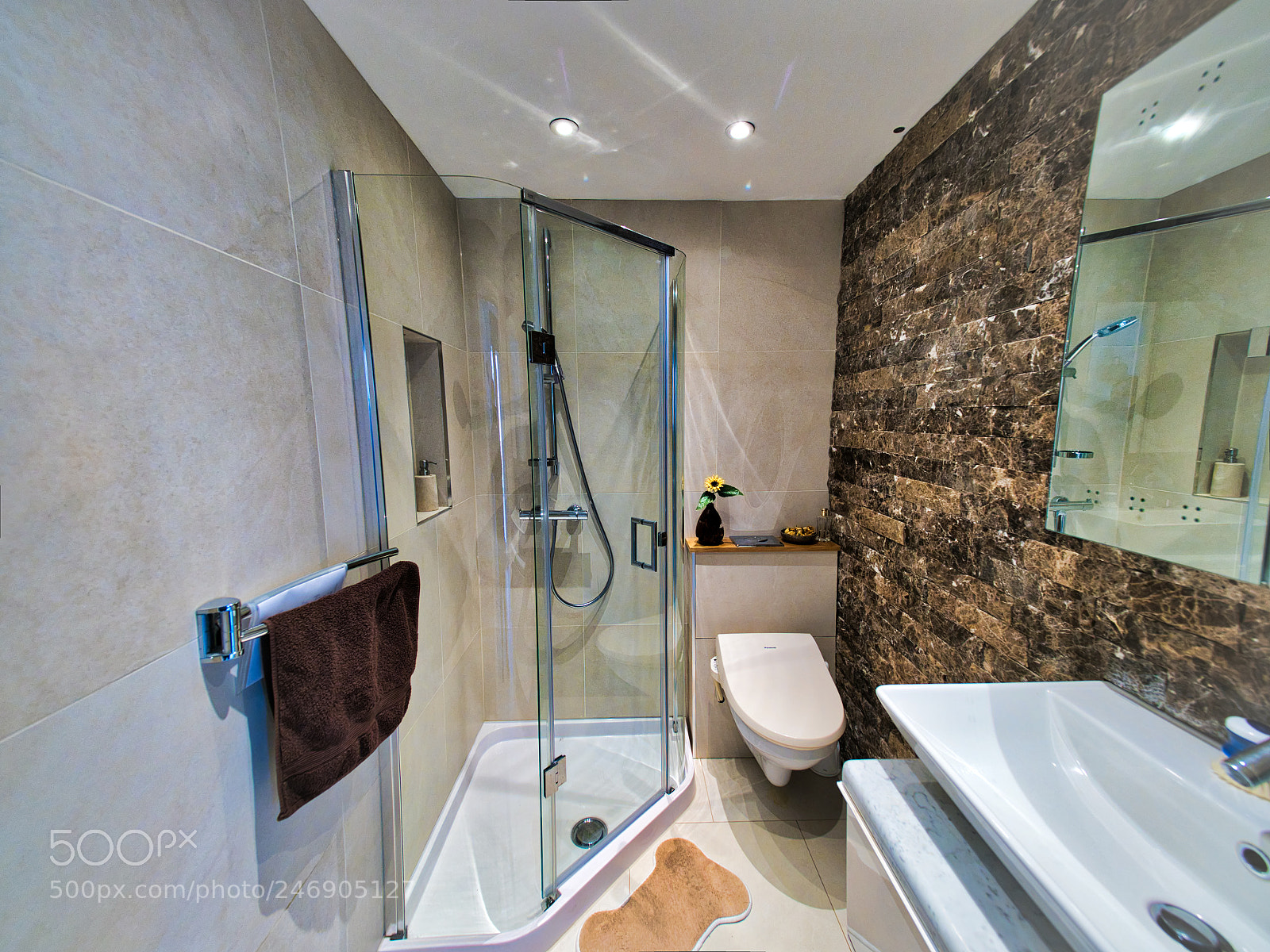 Olympus OM-D E-M1 Mark II sample photo. Modern bathroom, adapted coach photography