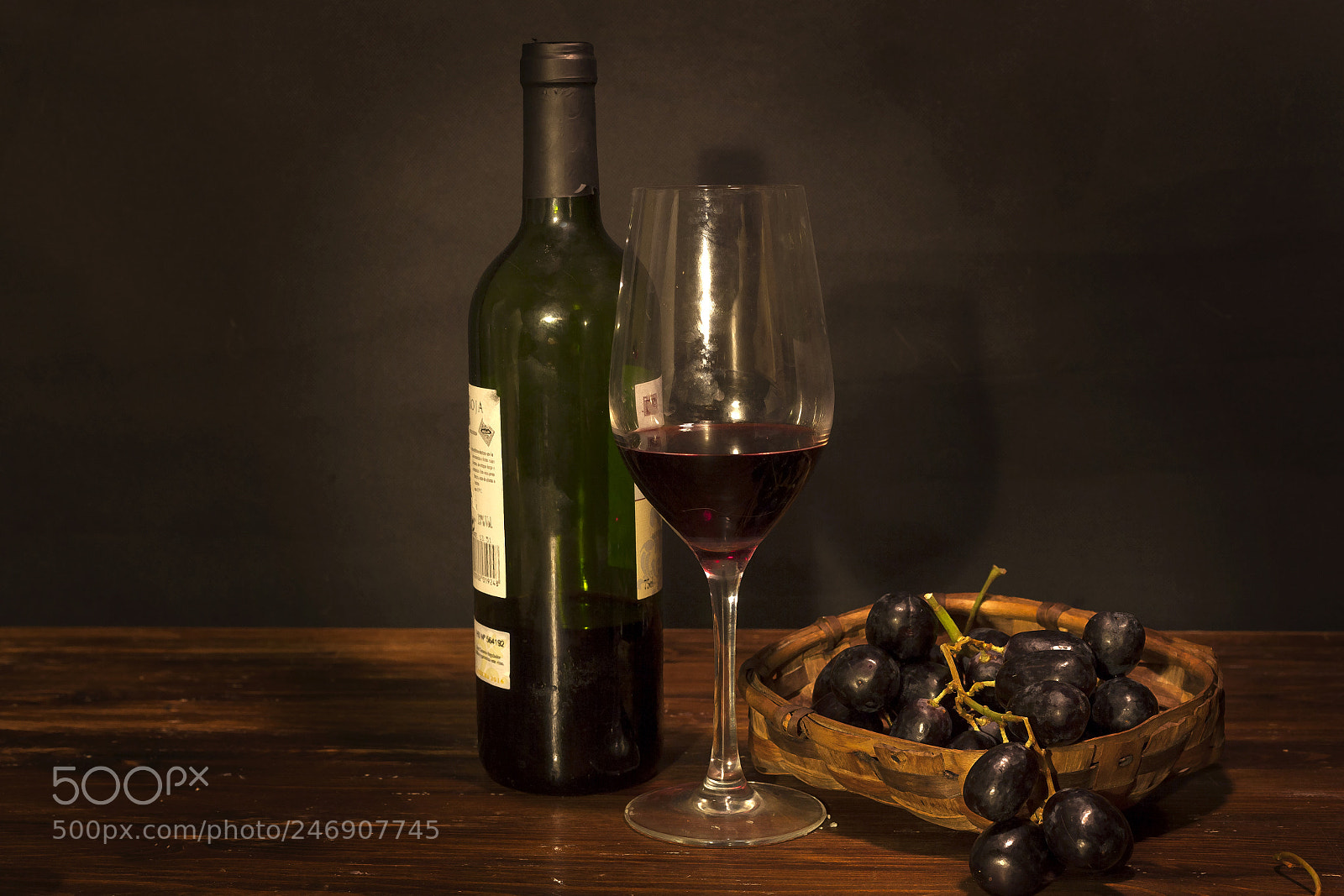 Canon EOS 5D Mark II sample photo. Red wine and grapes photography