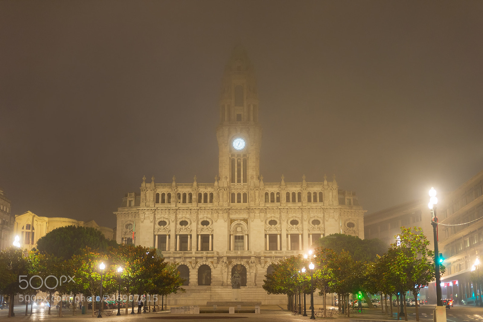 Nikon Df sample photo. Foggy porto city hall photography