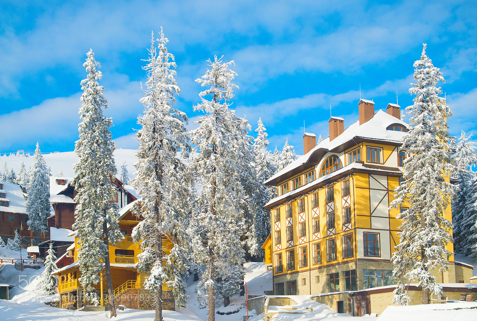 Nikon Df sample photo. Mountains ski resort hotels photography