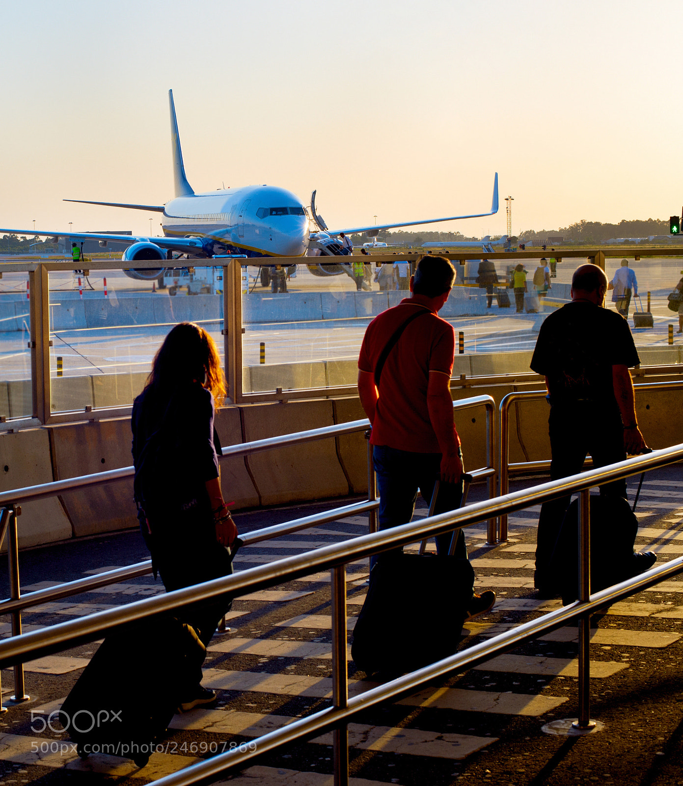 Nikon Df sample photo. Boarding plane at airport photography