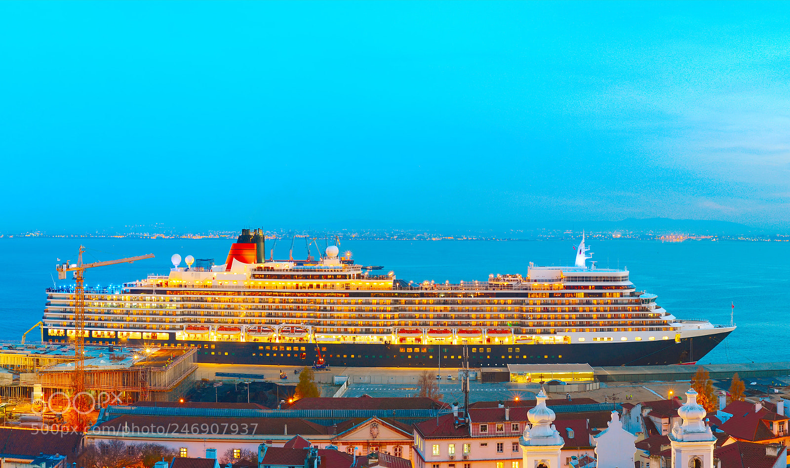 Nikon Df sample photo. Cruise ship in lisbon photography