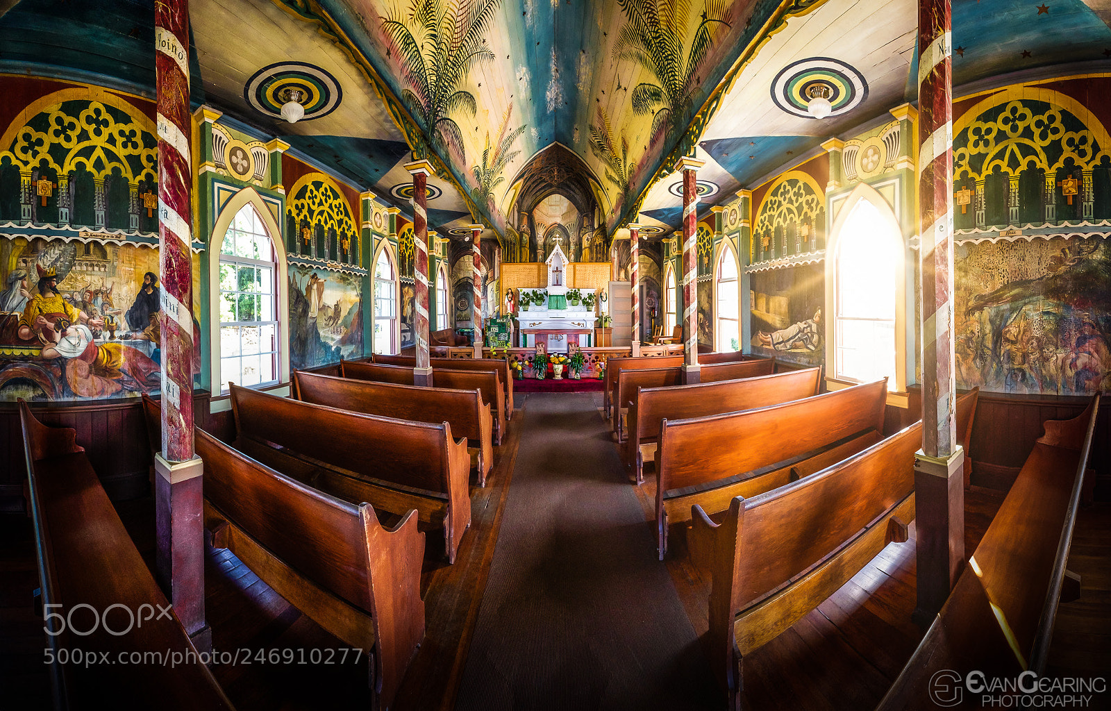 Fujifilm X-T1 sample photo. Inside painted church photography