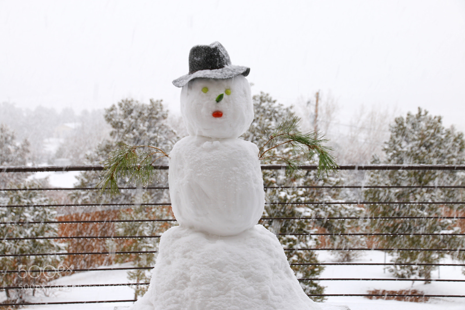 Canon EOS 70D sample photo. Snowman being snowed on... photography