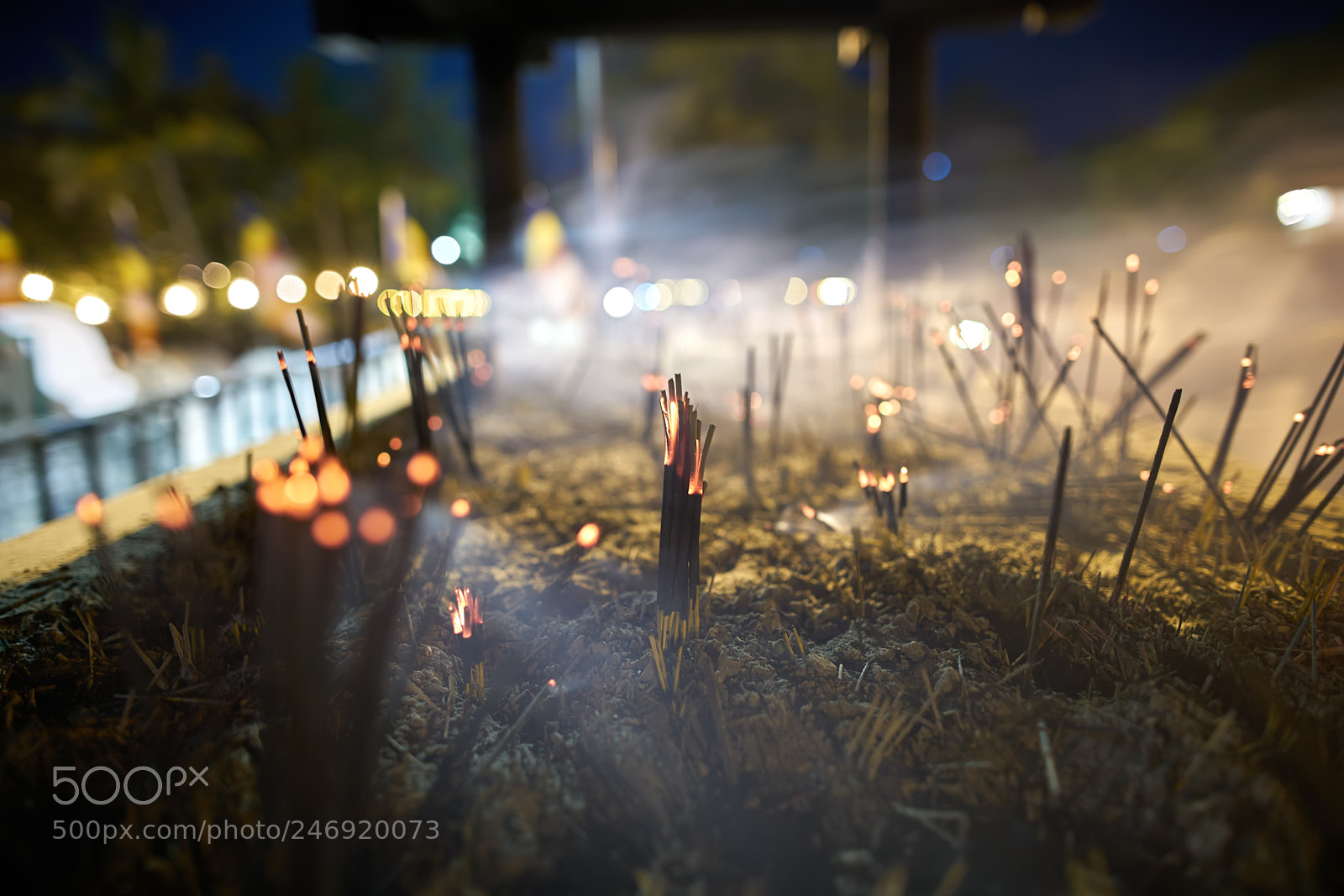 Sony a7R II sample photo. Aroma sticks inside buddhist photography