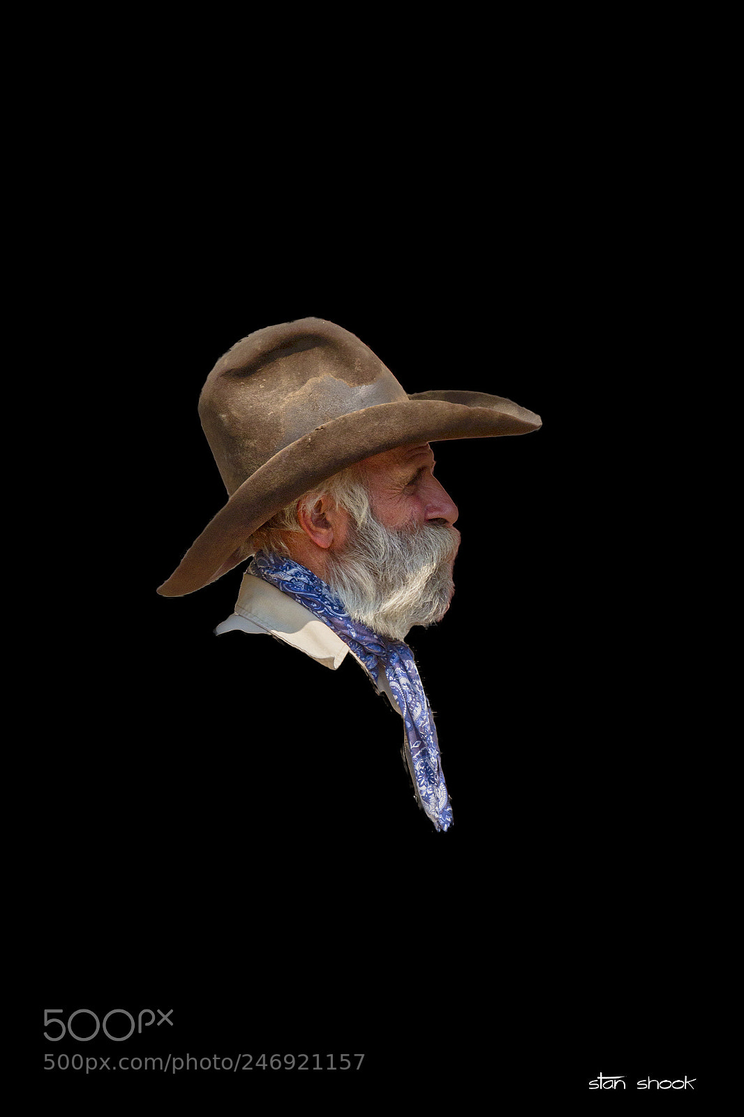 Canon EOS 100D (EOS Rebel SL1 / EOS Kiss X7) sample photo. Cowboy profile on black photography