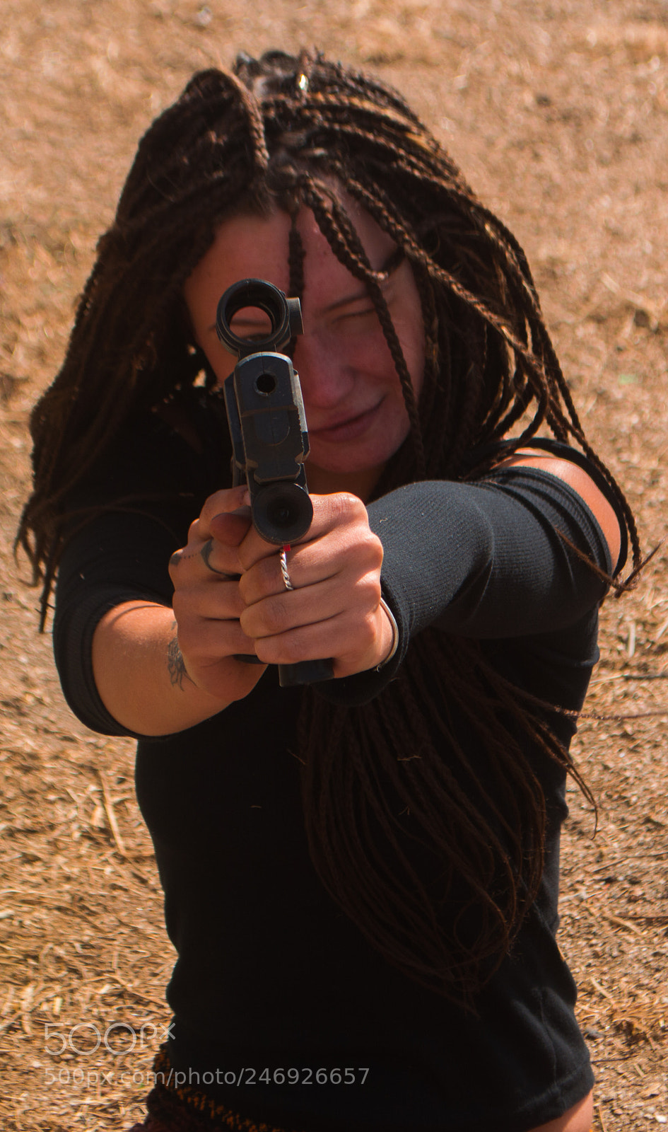 Nikon D3200 sample photo. Girl with a gun photography