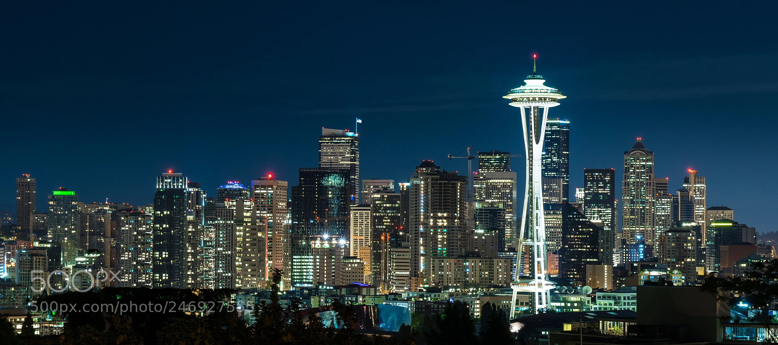 Sony a7R sample photo. Seattle skyline at night photography