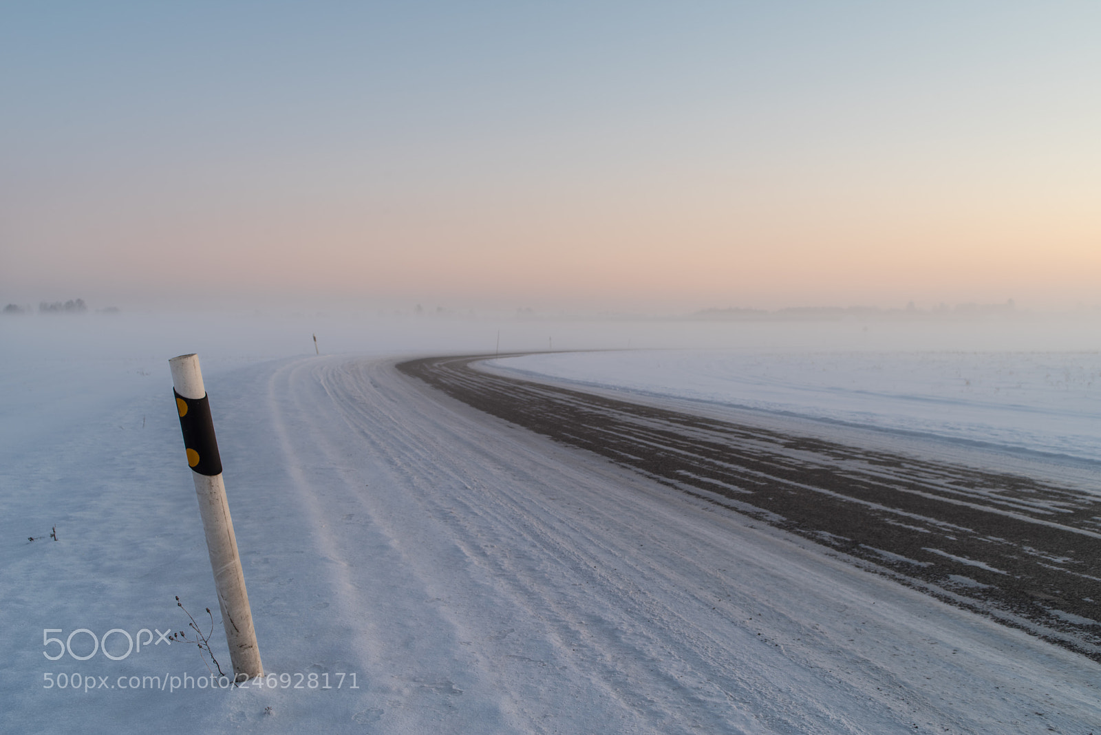 Pentax K-1 sample photo. Winter road photography