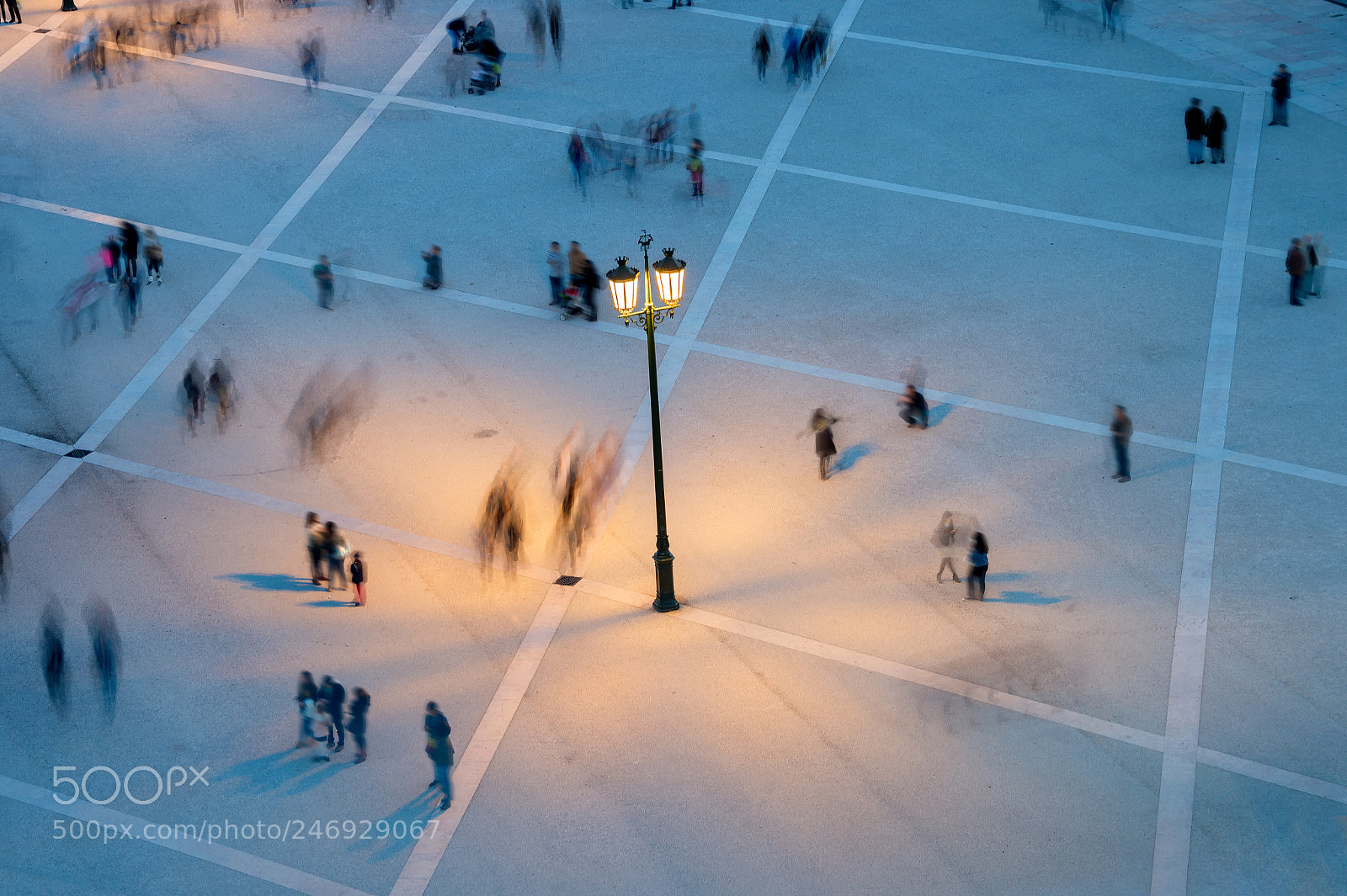 Nikon Df sample photo. People motion blur aerial photography