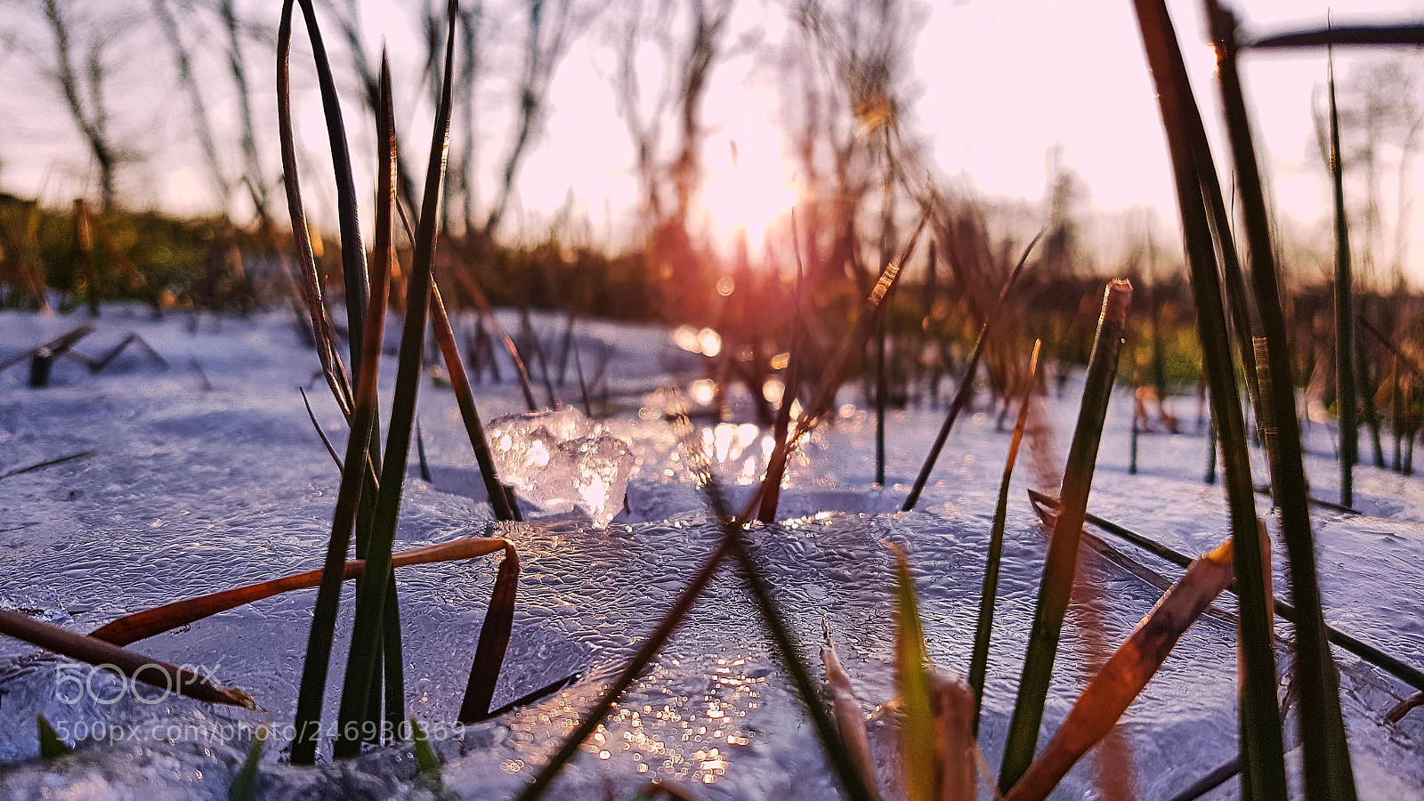 Samsung Galaxy S7 Edge sample photo. Sunset with ice photography