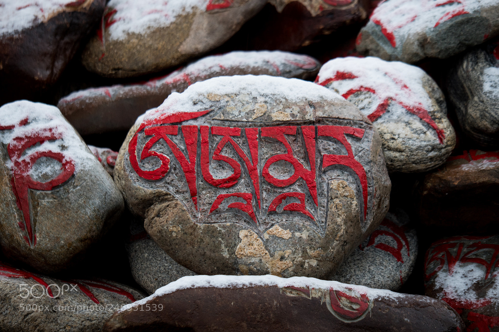 Panasonic Lumix DMC-GH4 sample photo. Stone with tibetian mantras photography