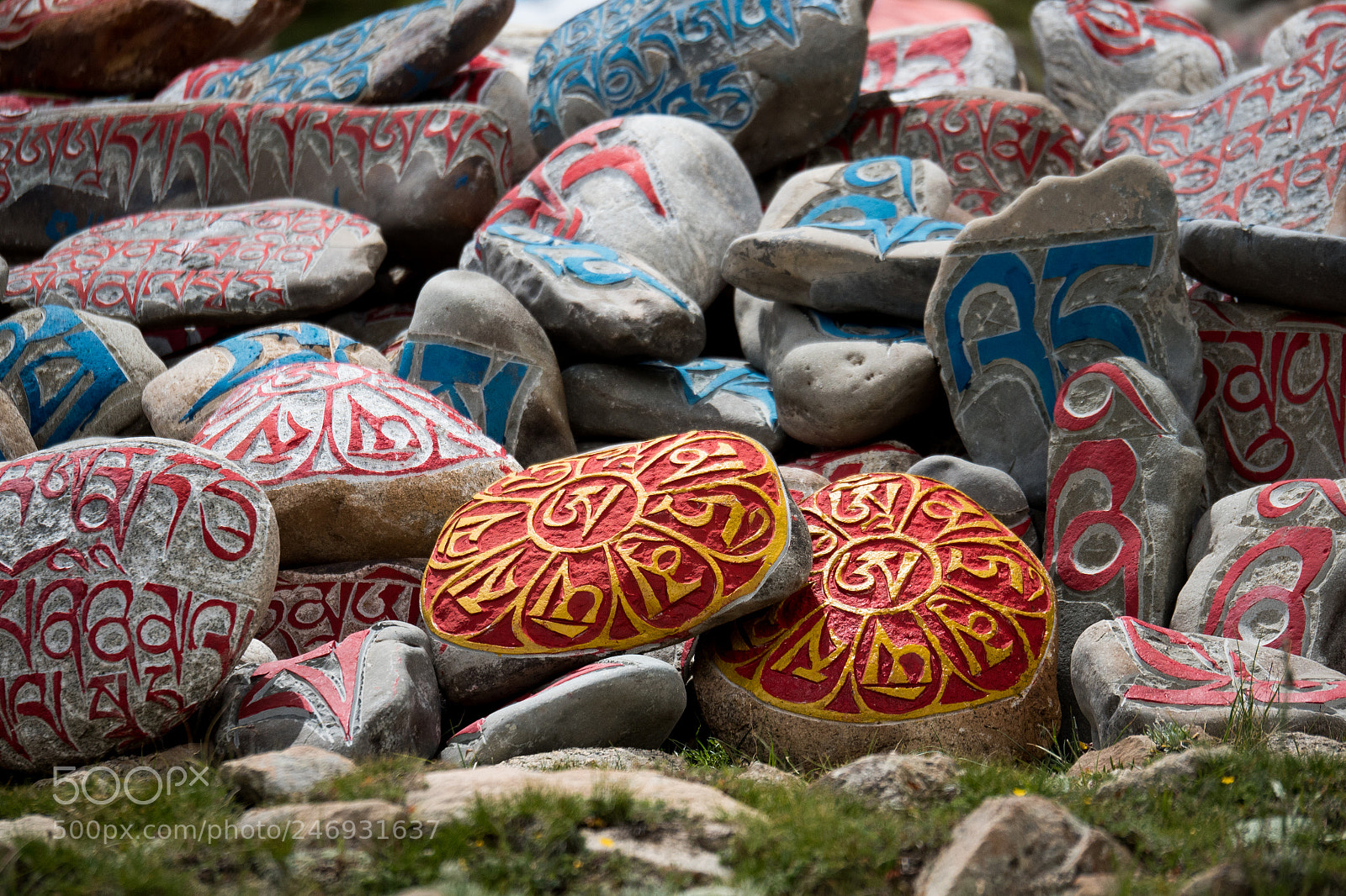 Panasonic Lumix DMC-GH4 sample photo. Stone with tibetian mantras photography