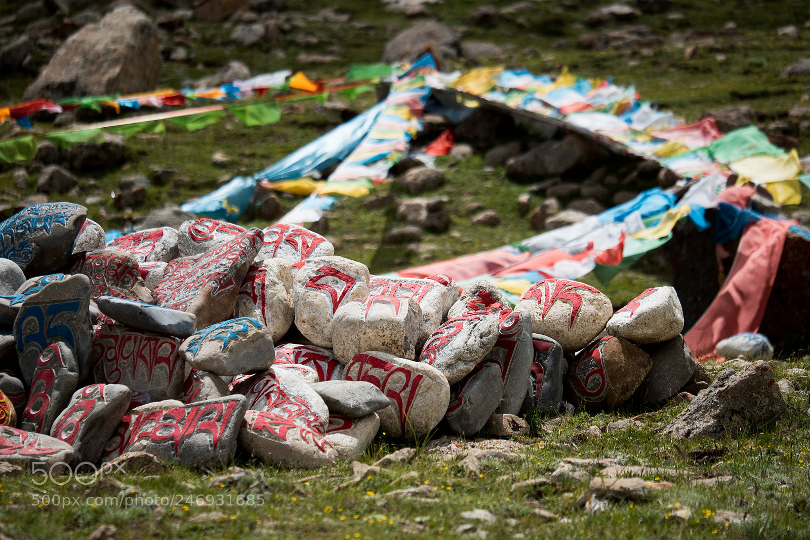 Panasonic Lumix DMC-GH4 sample photo. Stone with tibetian mantras photography