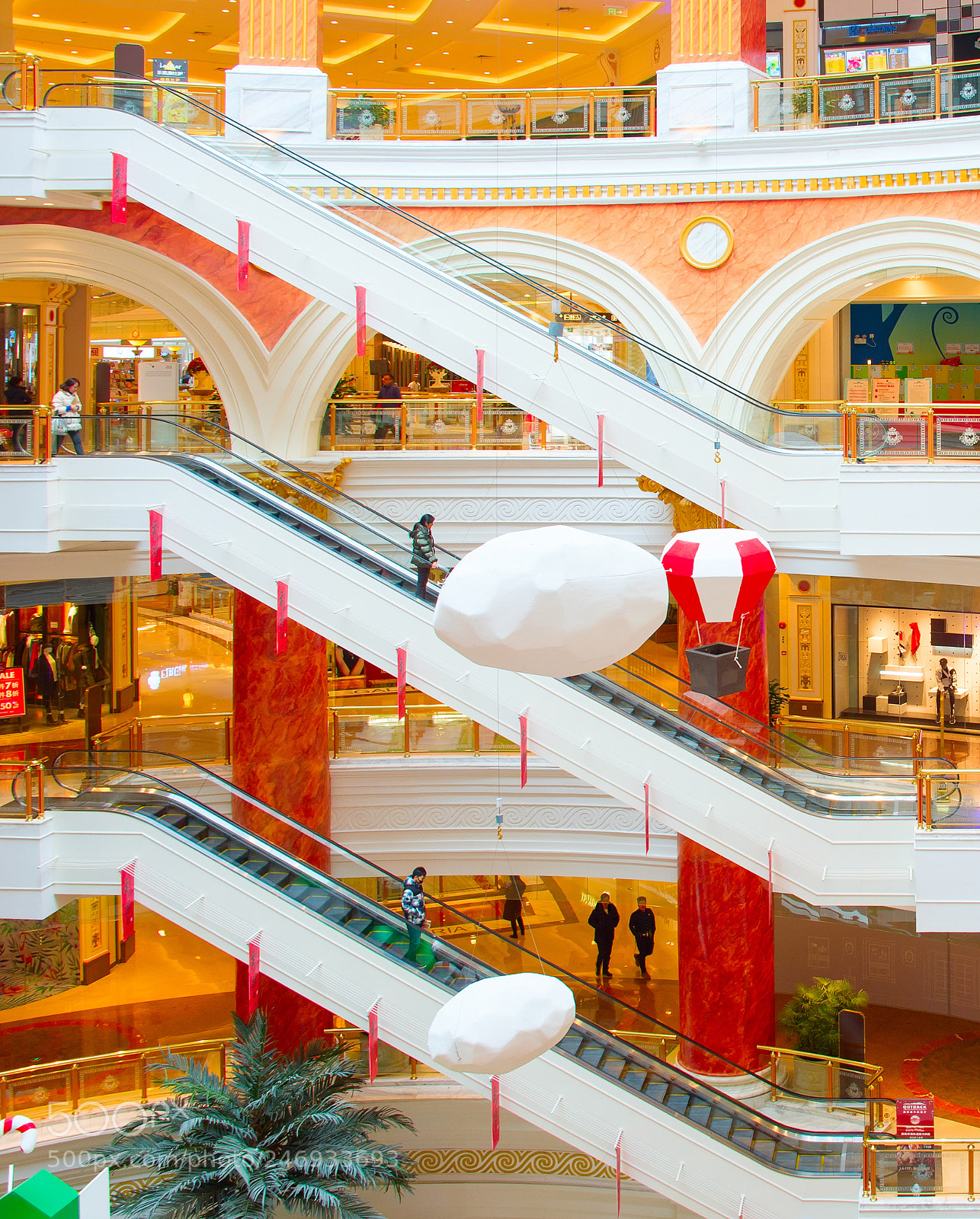 Nikon Df sample photo. Shopping mall escalators, shanghai photography