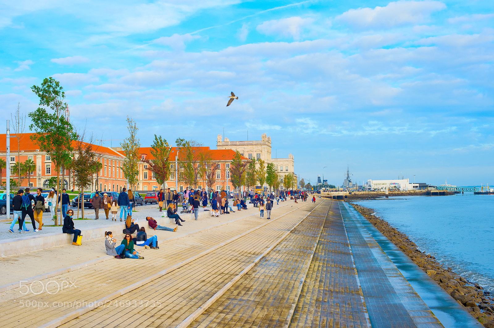 Nikon Df sample photo. People at embankment. lisbon photography