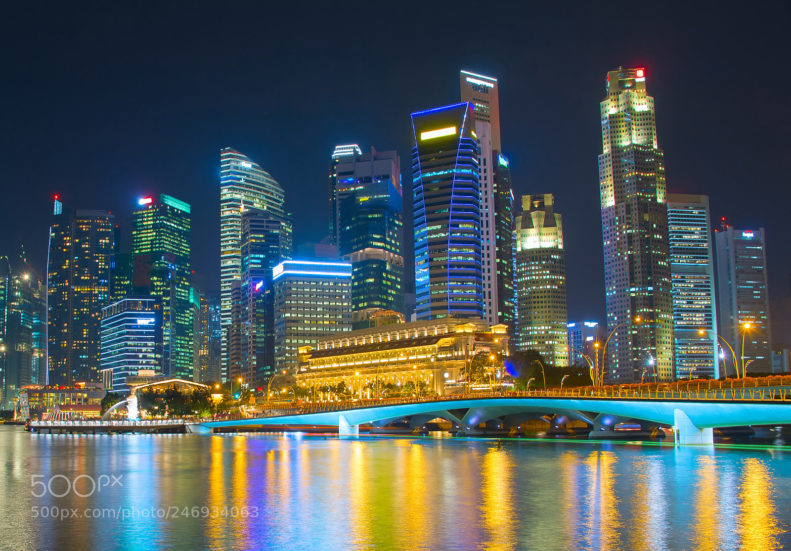 Nikon Df sample photo. Singapore business center night photography