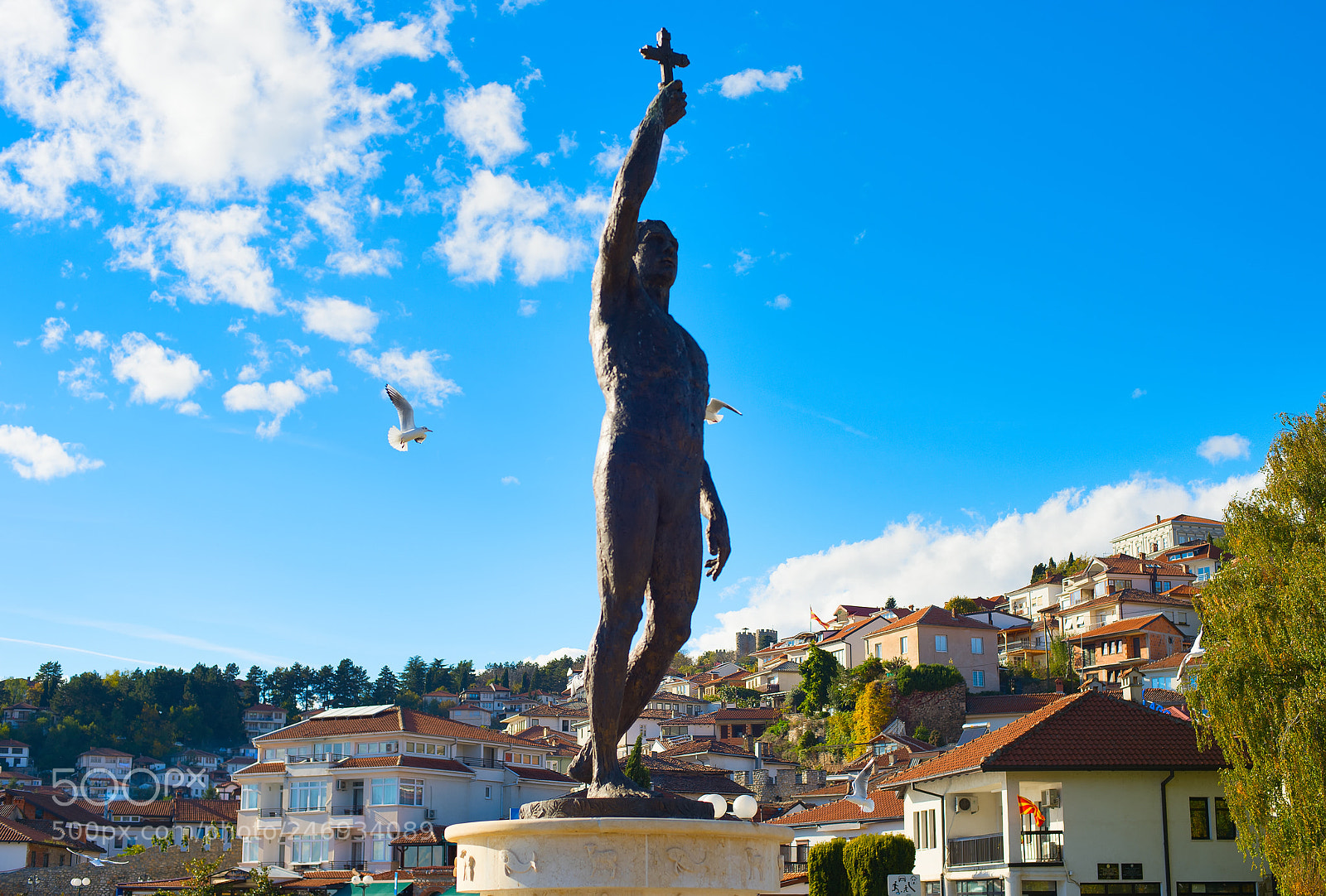 Nikon Df sample photo. Catcher of cross statue photography