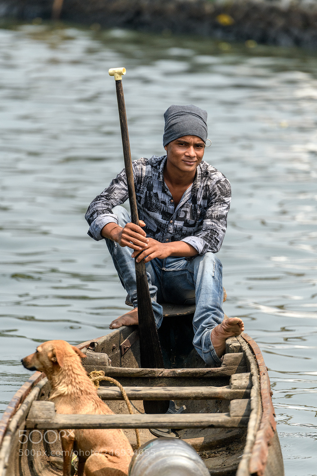 Nikon D850 sample photo. Boatman (and dog) photography