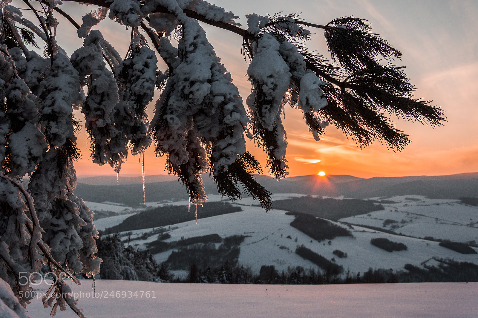 Nikon D3200 sample photo. Winter sunset photography