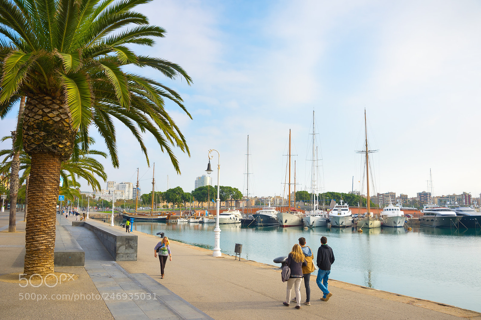 Nikon Df sample photo. People walking port vell photography