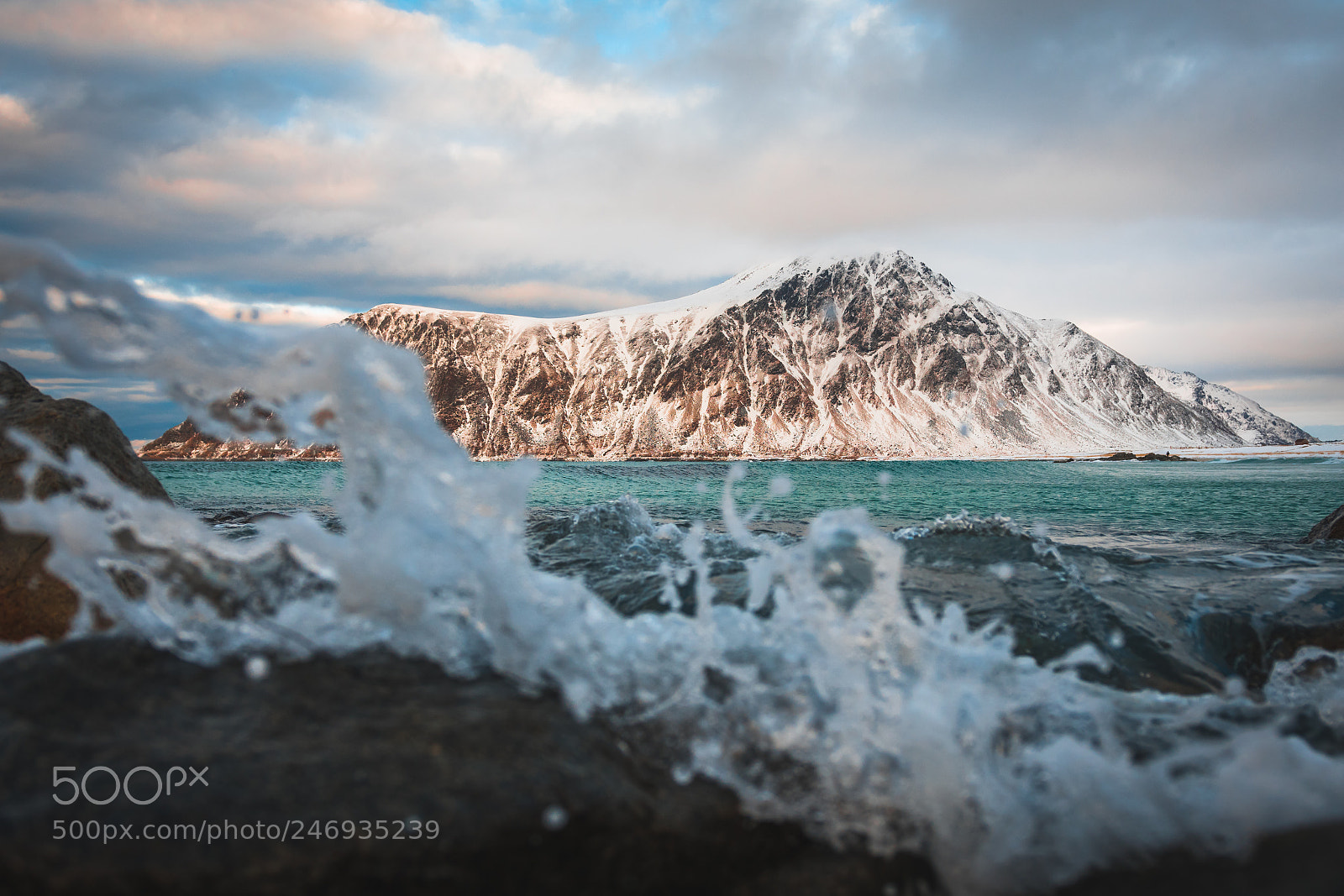Nikon D7500 sample photo. Lofoten waves and mountain photography