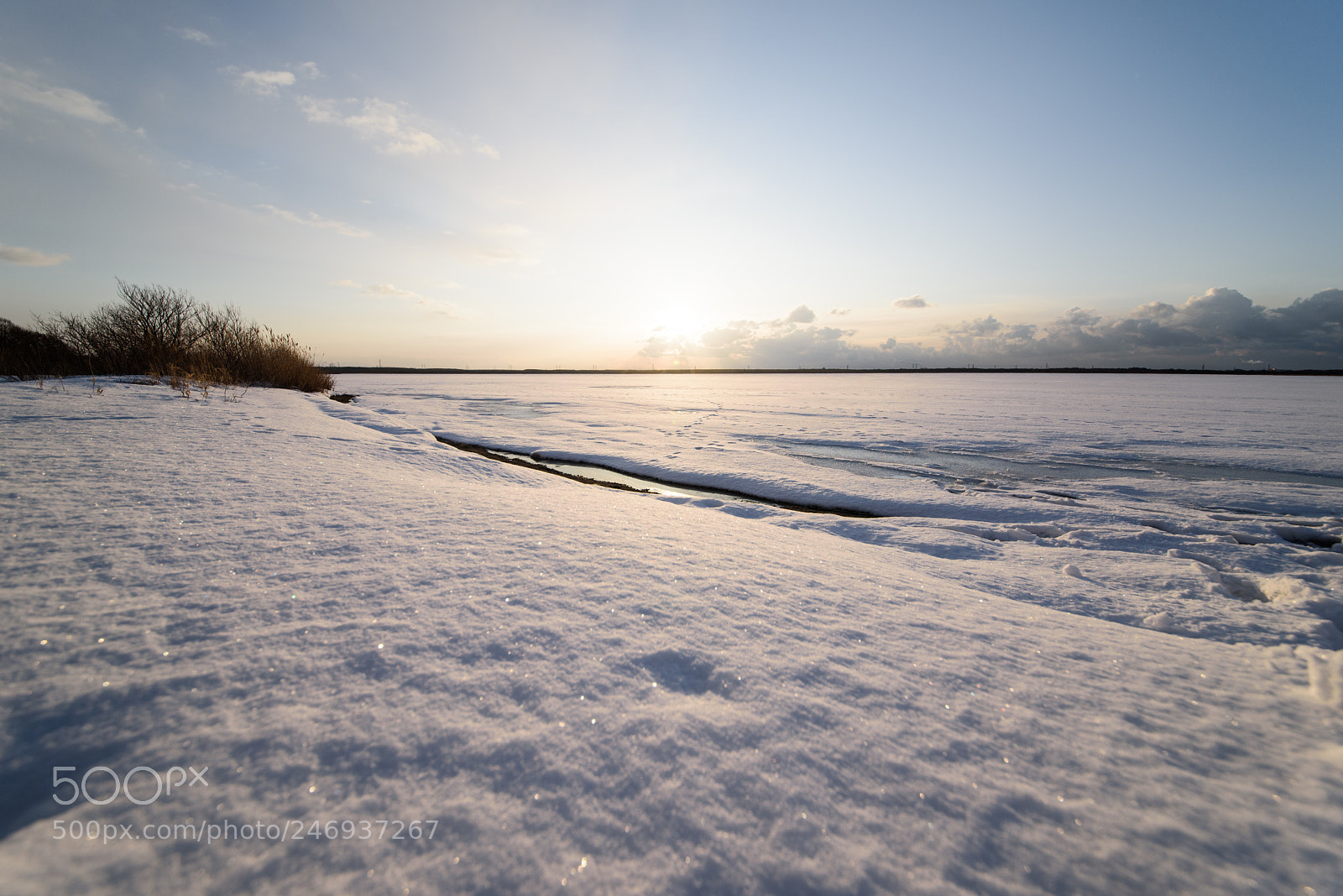 Nikon D810 sample photo. Snow covered lake photography