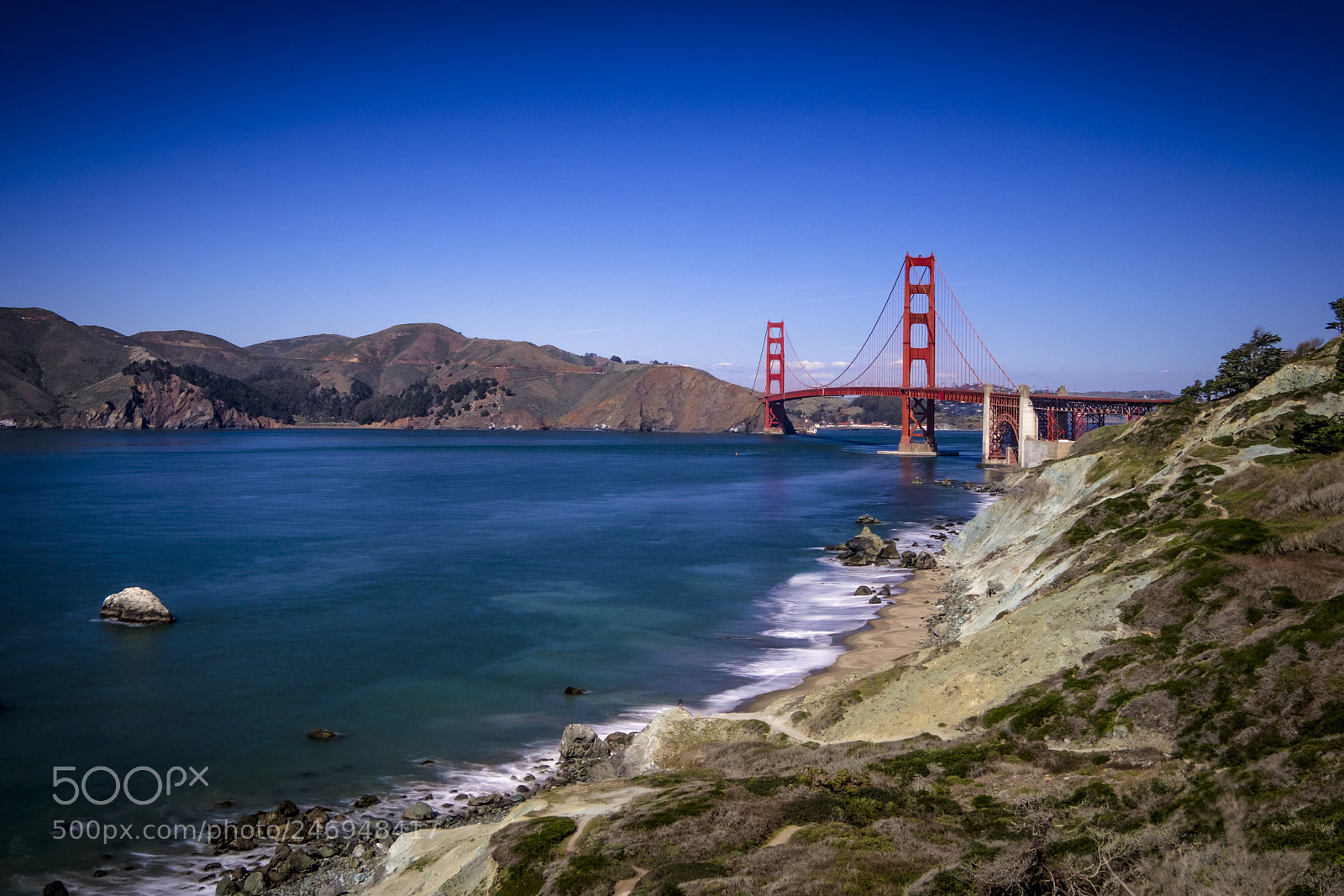 Fujifilm X-T2 sample photo. Golden gate from afar photography