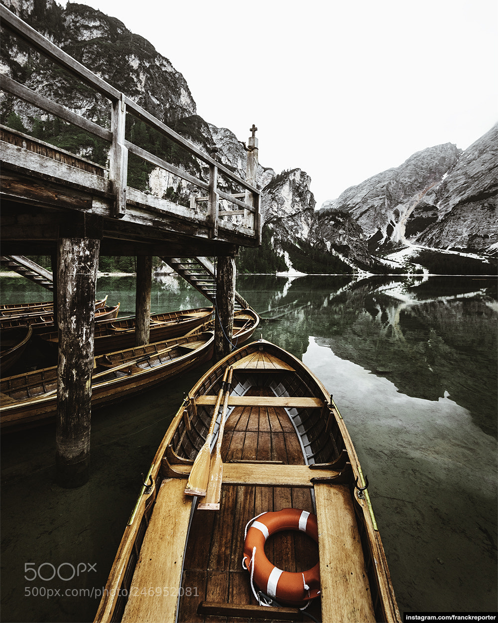 Nikon D810 sample photo. Wooden boat at braies photography
