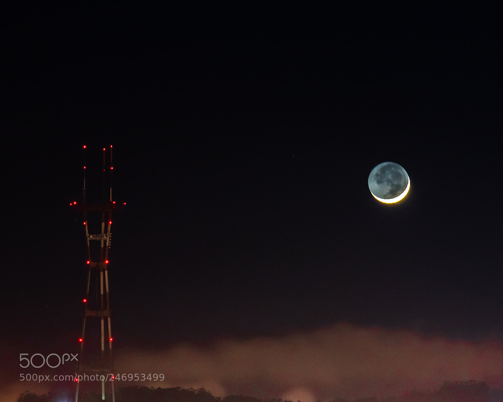 Nikon D3400 sample photo. Moon crescent over a photography