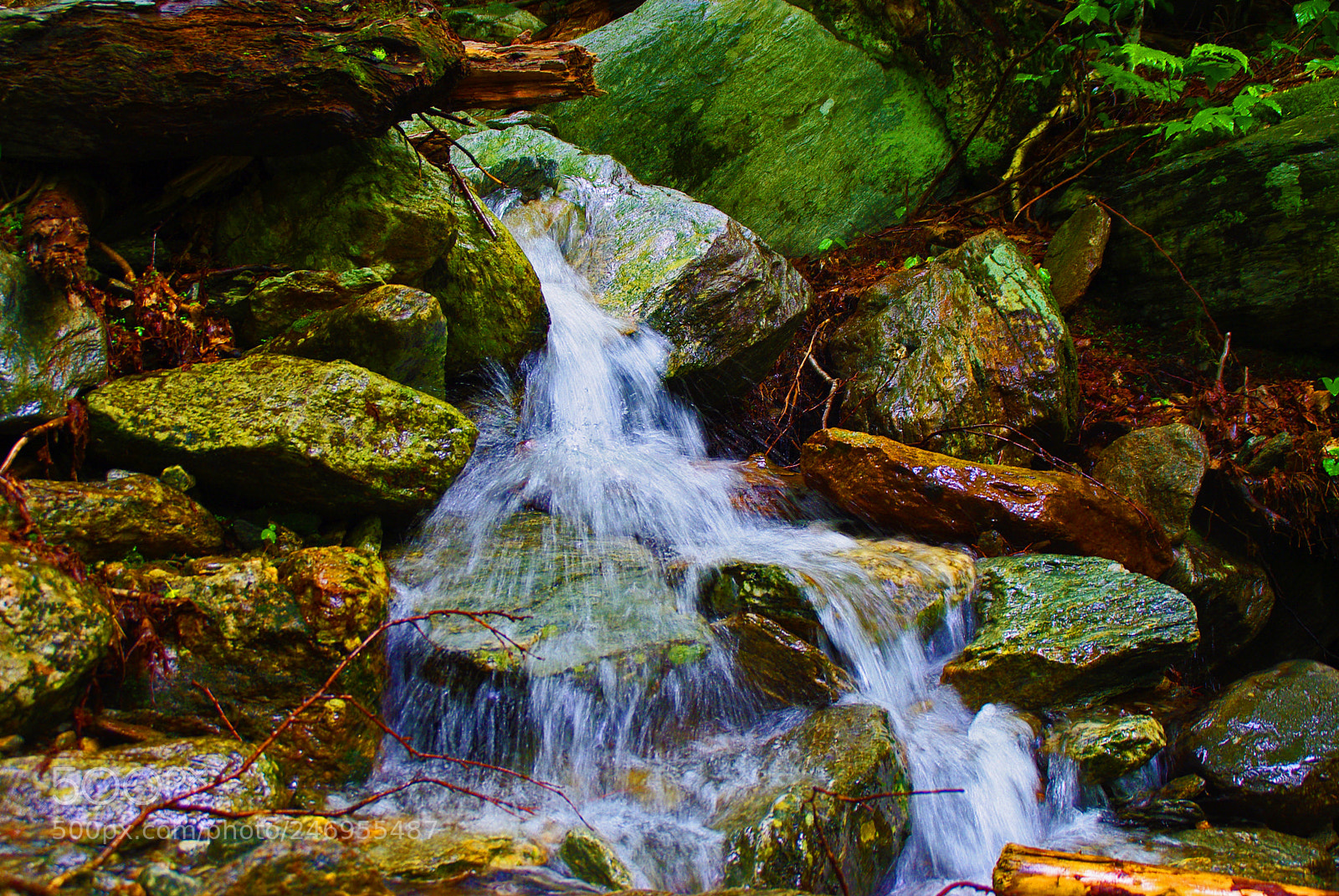 Pentax K200D sample photo. Falls at smugglers notch photography