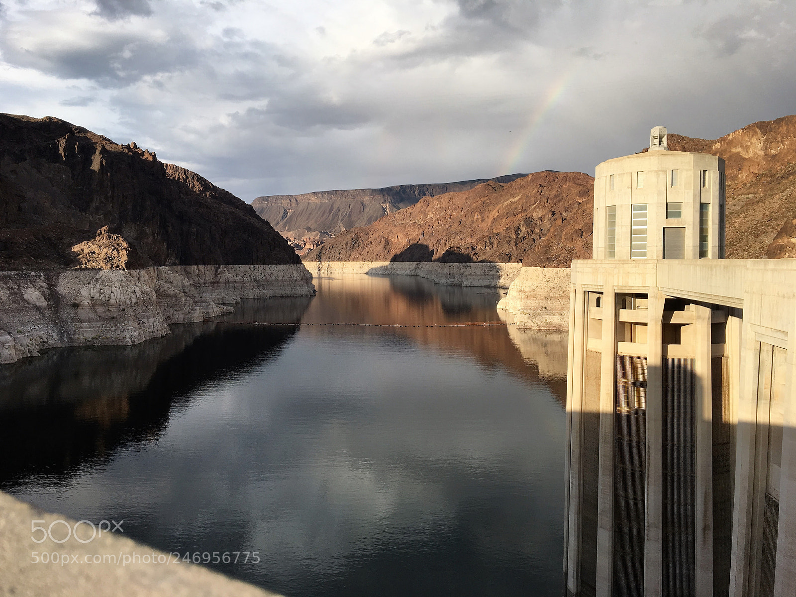 Apple iPhone 6s Plus sample photo. Hoover dam rainbow photography