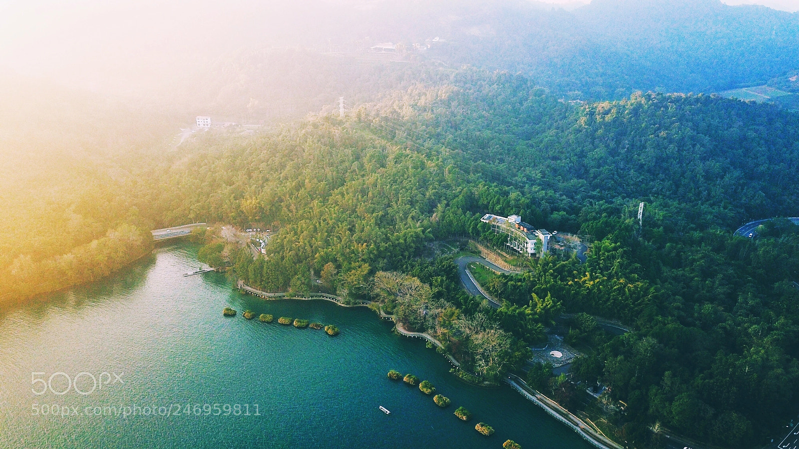 DJI FC220 sample photo. Sun moon lake photography
