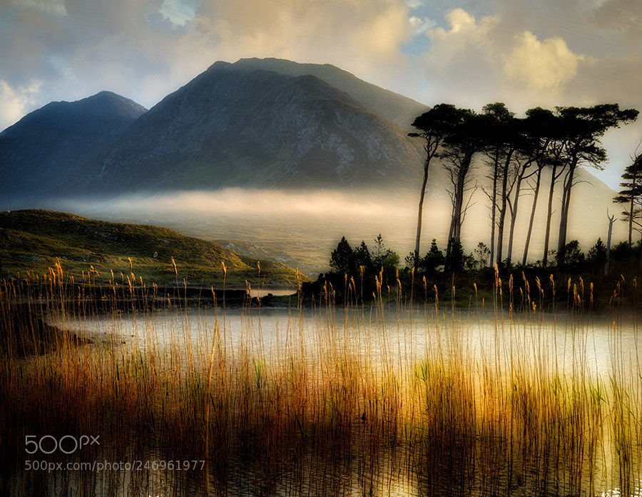 Sony a7R II sample photo. Sunrise on derryclare loch photography