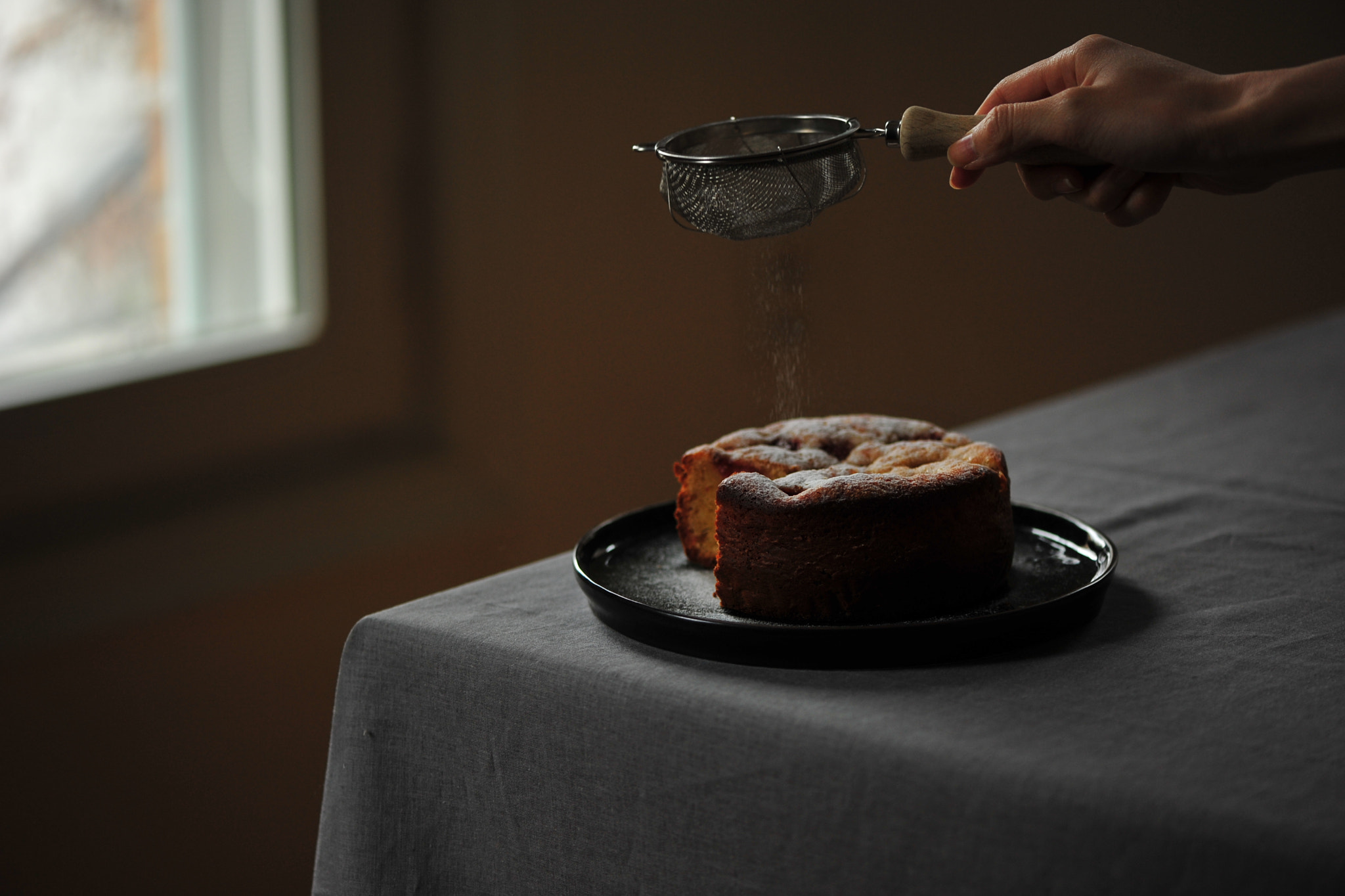 Nikon AF-S Micro-Nikkor 105mm F2.8G IF-ED VR sample photo. Strawberry yogurt cake just baked photography