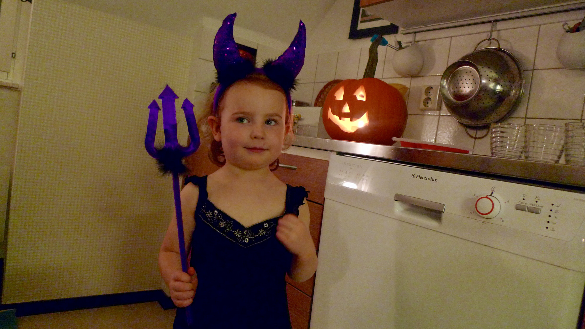 Panasonic Lumix DMC-LX3 sample photo. A grandchild at halloween photography