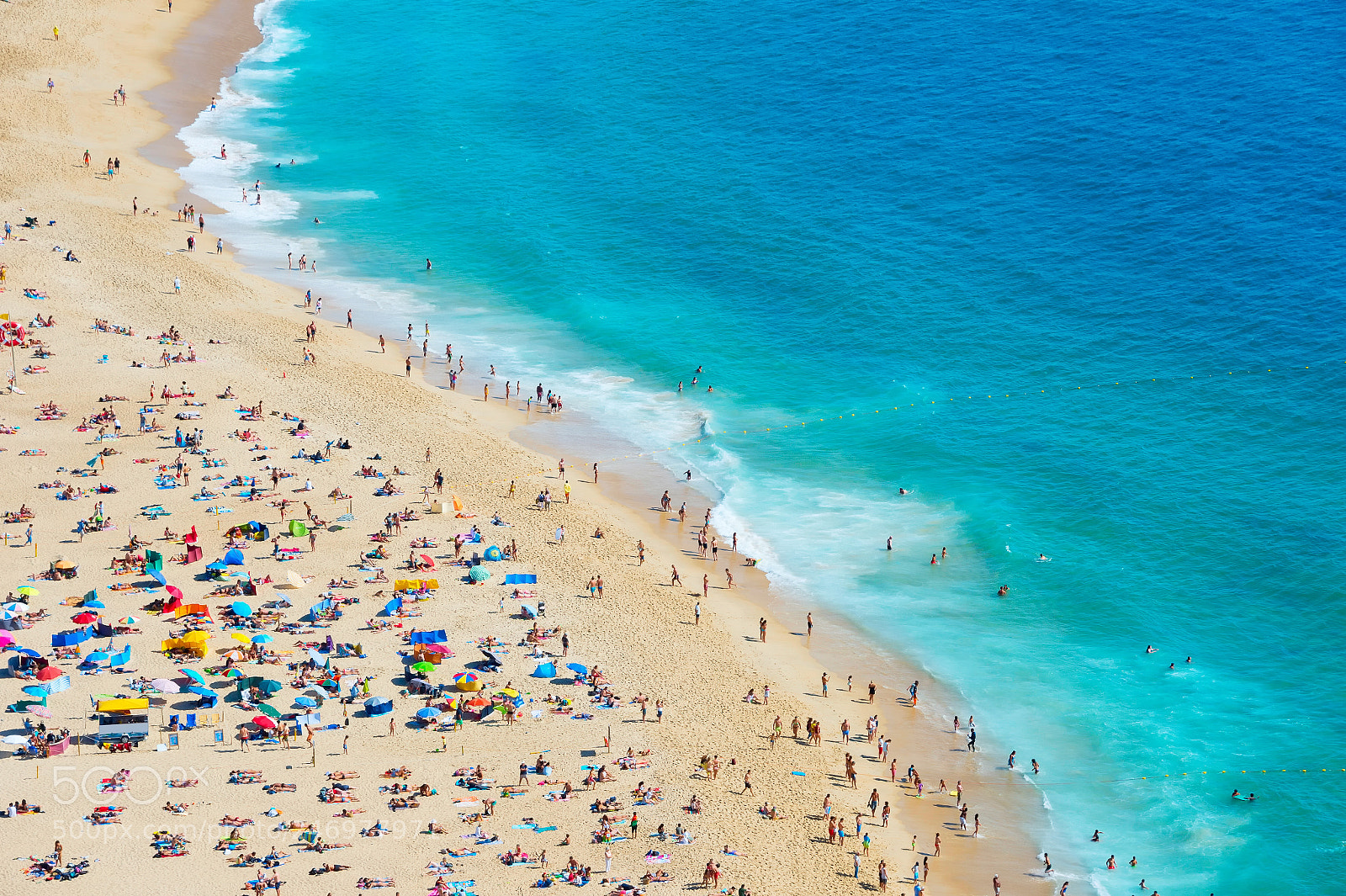 Nikon Df sample photo. People at beach. aerial photography