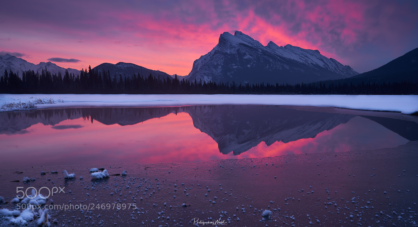 Sony a7R III sample photo. Vermilion lakes sunrise banff photography