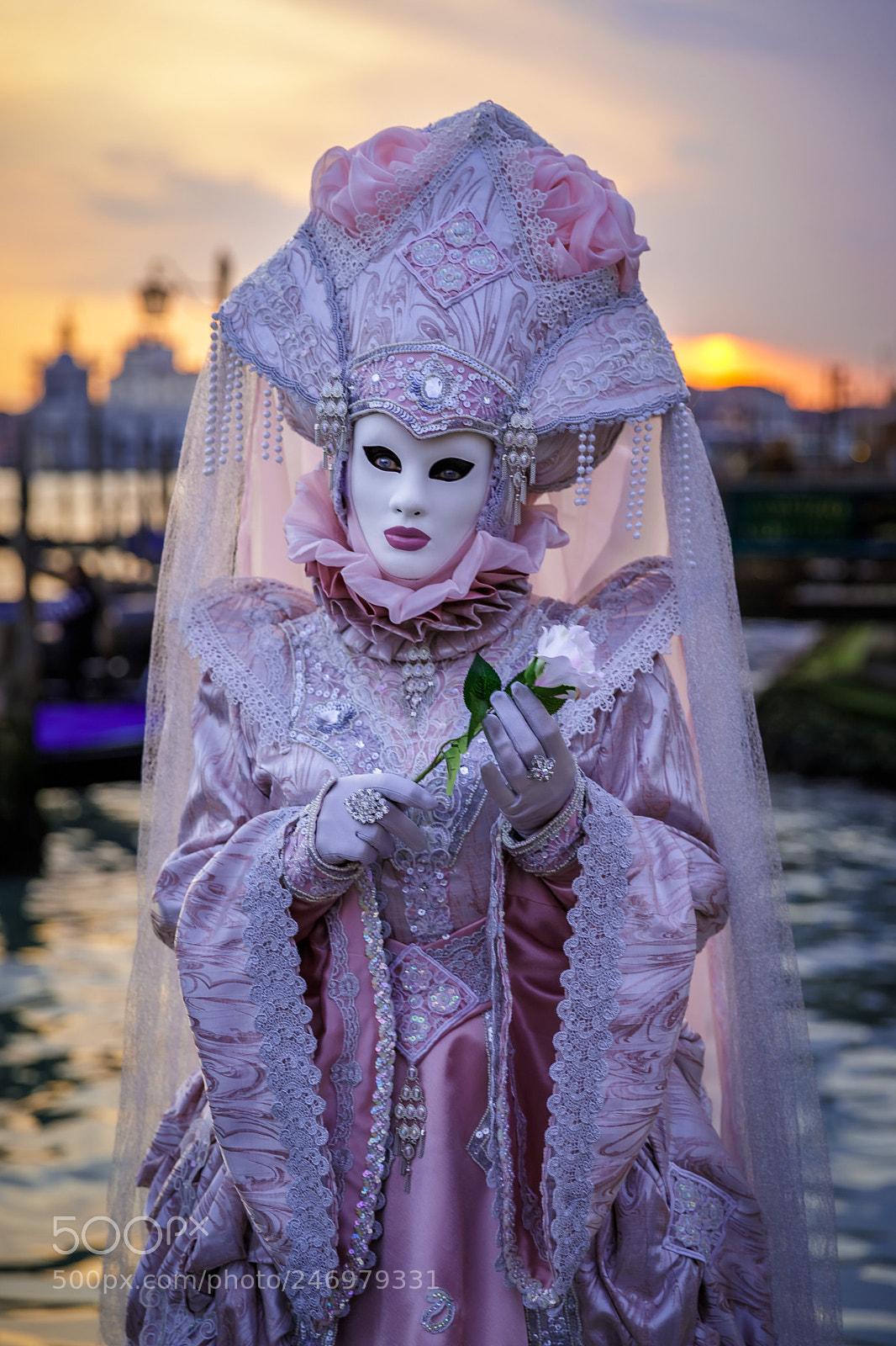 Canon EOS 6D Mark II sample photo. Venitian mask at sunset photography
